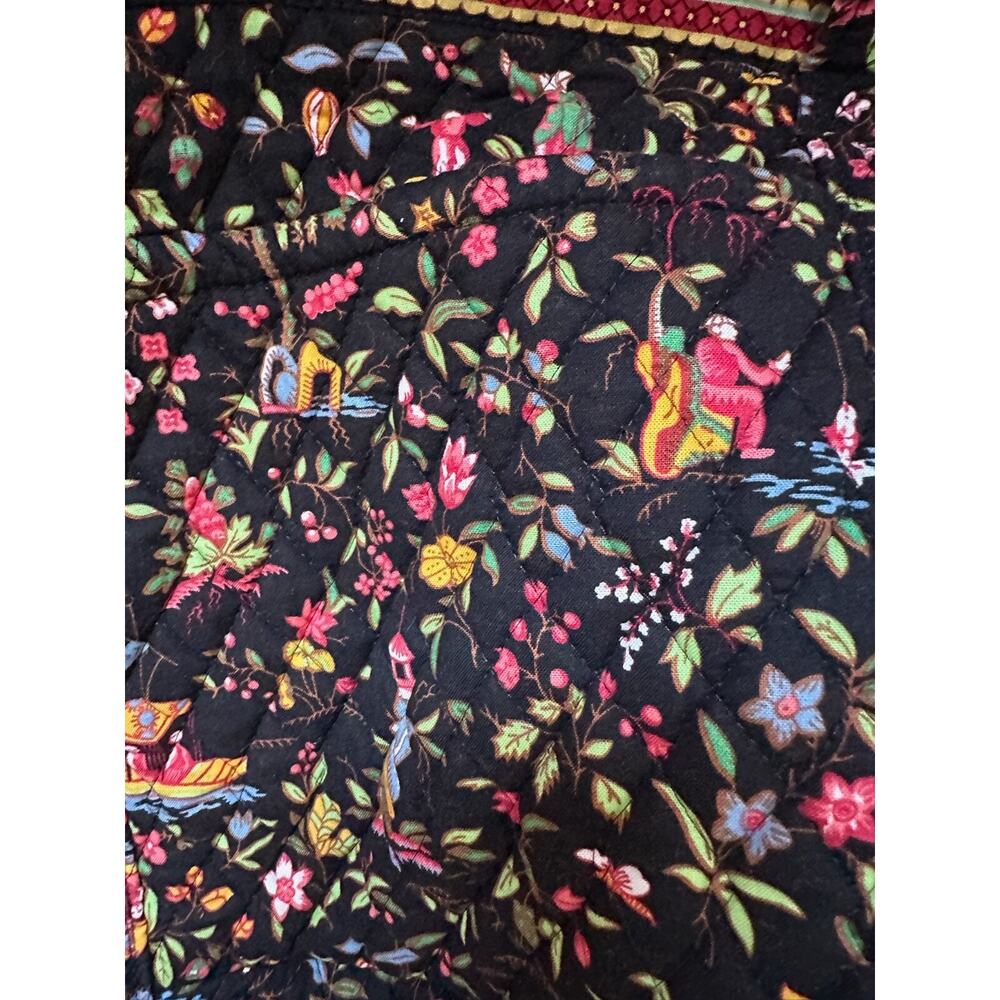 Vtg Vera Bradley Original Ming Fall 2001 Large Black Bag Asian Floral Retired - Picture 8 of 16